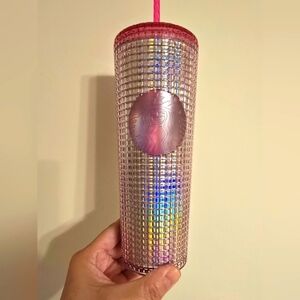 NWT Starbucks 2023 Pink Iridescent Grid Tumbler